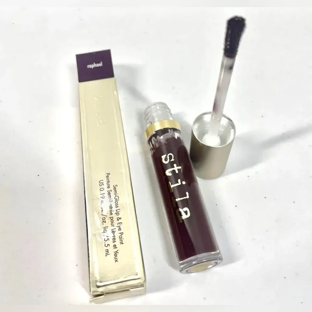 Stila Semi-Gloss Lip & Eye Paint ~ RAPHAEL ~ Burgundy Dark PURPLE NIB